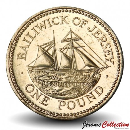 JERSEY - PIECE de 1 Livre - Le voilier "Resolute" - 2006 – Km101 – JeromeCollection