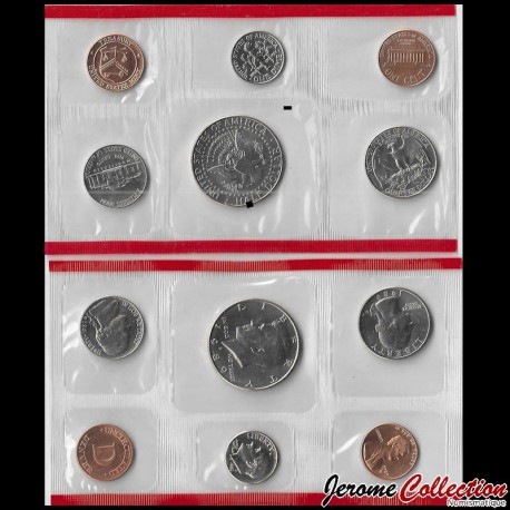 ETATS UNIS / USA - SET / LOT de 6 PIECES de 1 5 10 Cents 1/4 1/2 DOLLAR - 1989 - D – Km164a 192 195a 201a 202b –