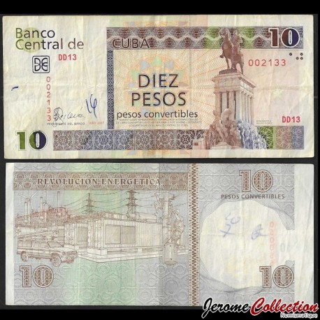 CUBA - Billet de 10 Pesos Convertibles - Statue de Máximo Gómez - 2007 – Pfx49b – JeromeCollection