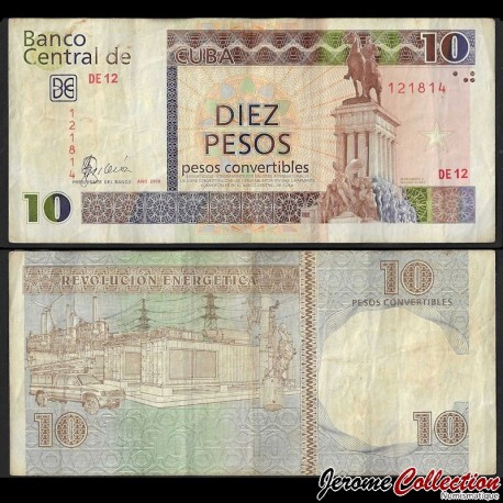 CUBA - Billet de 10 Pesos Convertibles - Statue de Máximo Gómez - 2008 – Pfx49c – JeromeCollection