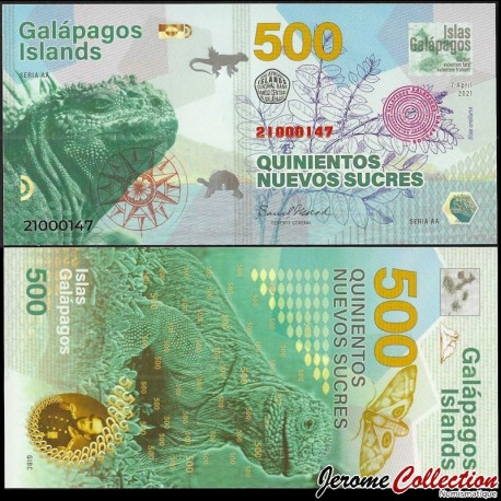 GALAPAGOS - Billet de 500 Nouveaux Sucres - Un iguane des Galápagos - 07.04.2021 – N469056 – JeromeCollection