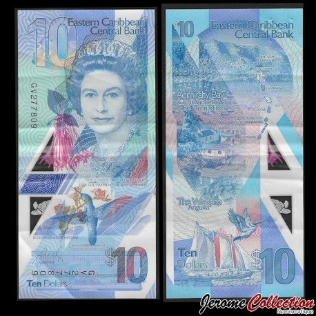 ETATS DE LA CARAIBE ORIENTALE - Billet de 10 Dollars - POLYMER - 2019 – P57 – JeromeCollection