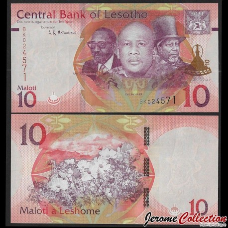 LESOTHO - Billet de 10 Maloti - Les Rois du Lesotho (version améliorée) - 2021 – P26a – JeromeCollection