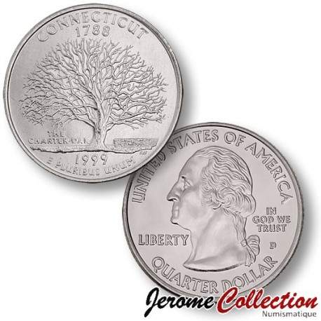 ETATS UNIS / USA - PIECE de 25 Cents (Quarter States) - Connecticut - 1999 - D [Sous scellé us MINT] – Km297 –