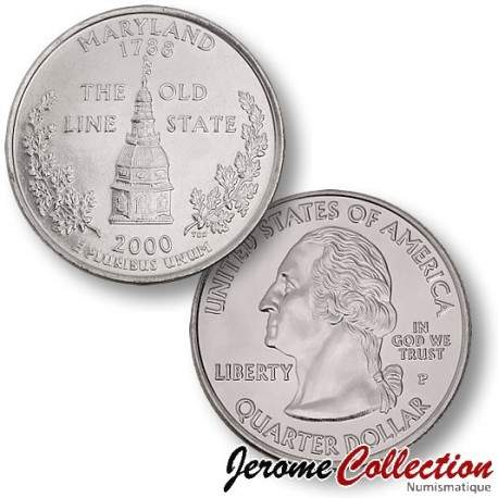 ETATS UNIS / USA - PIECE de 25 Cents (Quarter States) - Maryland - 2000 - P [Sous scellé us MINT] – Km306 –