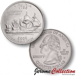 ETATS UNIS / USA - PIECE de 25 Cents (Quarter States) - Virginie - 2000 - P [Sous scellé us MINT] – Km309 –