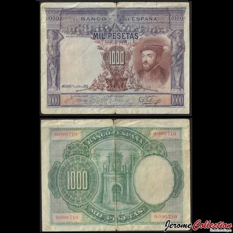 ESPAGNE - Billet de 1000 Pesetas - Charles de Habsbourg (Carlos I de España) - 1925 – P70a – JeromeCollection