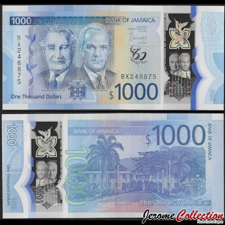 JAMAIQUE - Billet de 1000 Dollars - 60 ans d'indépendance - Polymer - 01.06.2022 – P99 – JeromeCollection