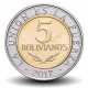 BOLIVIE - PIECE de 5 Bolivianos - Armoiries de la Bolivie - 2017