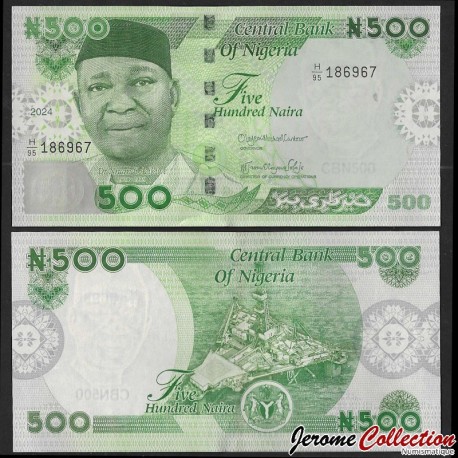 NIGERIA - Billet de 500 Naira - Dr. Nnamdi Azikiwe - 2024 – P48e – JeromeCollection