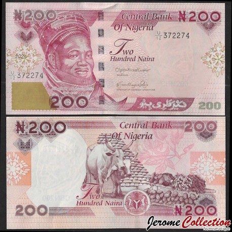 NIGERIA - Billet de 200 Naira - Ahmadu Bello - (Signatures: Cardoso / Olayemi Solaja) - 2024 – P47f – JeromeCollection