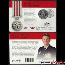 AUSTRALIE - PIECE de 20 Cents - Légendes des Anzacs - Médailles d'honneur: DISTINGUISHED SERVICE MEDAL (en coincard) -