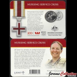 AUSTRALIE - PIECE de 20 Cents - Légendes des Anzacs - Médailles d'honneur: Nursing Service Cross (en coincard) - 2017 –