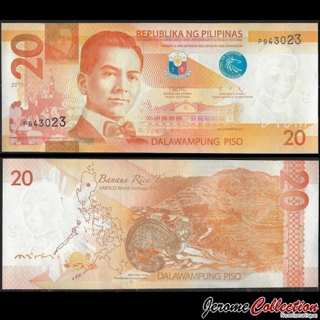 PHILIPPINES - Billet de 20 Piso - Civette - Sceau 6 - 2019A – P206d6 – JeromeCollection