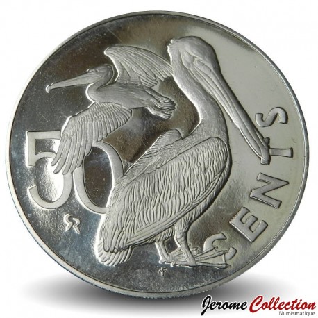 ÎLES VIERGES BRITANNIQUES - PIECE de 50 Cents - Pélicans - 1980 – Km5 – JeromeCollection