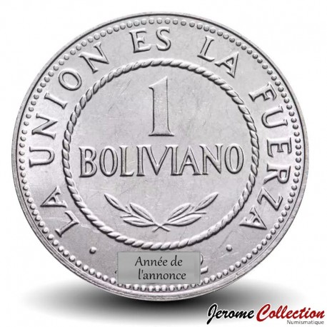 BOLIVIE - PIECE de 1 Boliviano - 2012