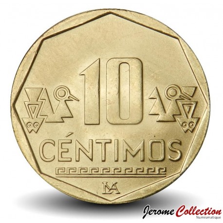 PEROU - PIECE de 10 Centimos - Motifs précolombiens - 2023 – Km305 – JeromeCollection