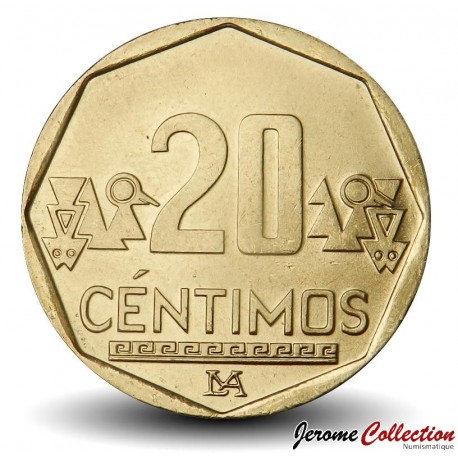 PEROU - PIECE de 20 Centimos - Motifs précolombiens - 2023 – Km306 – JeromeCollection
