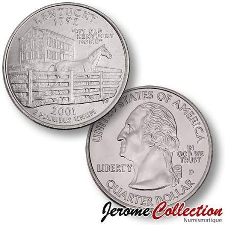 ETATS UNIS / USA - PIECE de 25 Cents (Quarter States) - Kentucky - 2001 - D [Sous scellé us MINT] – Km322 –
