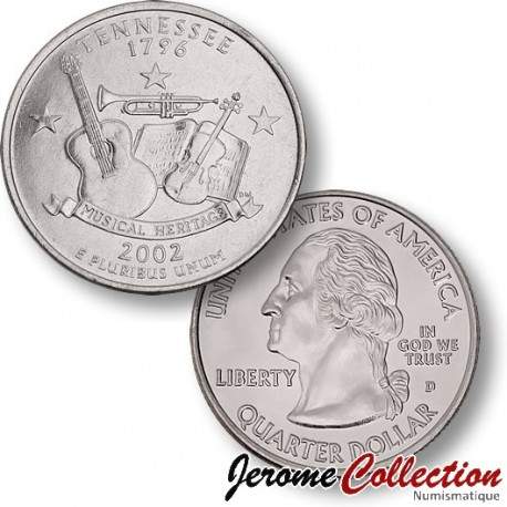 ETATS UNIS / USA - PIECE de 25 Cents (Quarter States) - Tennessee - 2002 - D [Sous scellé us MINT] – Km331 –