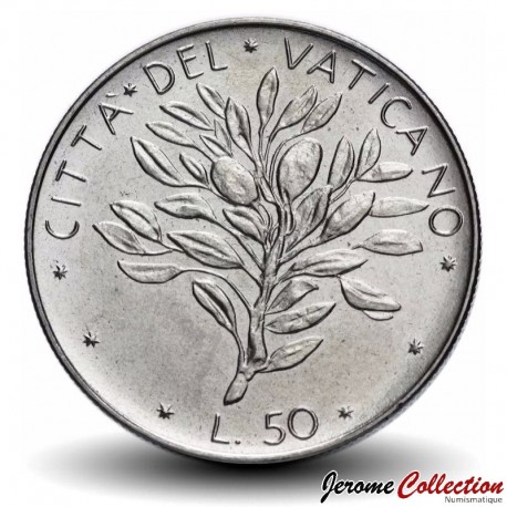 VATICAN - PIECE de 50 Lires - Rameau d'olivier - Paul VI - 1971 – Km121 – JeromeCollection