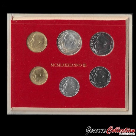 VATICAN - SET / LOT de 6 PIECES de 10 20 50 100 200 500 Lires (Argent) - Œuvres de miséricorde - 1981 – Km155 156 157