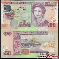 BELIZE - Billet de 50 Dollars - Palais du gouvernement et palais de justice - 1.05.2021
