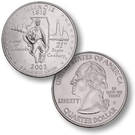 ETATS UNIS / USA - PIECE de 25 Cents (Quarter States) - Illinois - 2003 - P – Km343 – JeromeCollection