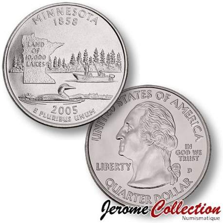 ETATS UNIS / USA - PIECE de 25 Cents (Quarter States) - Minnesota - 2005 - D [Sous scellé us MINT] – Km371 –