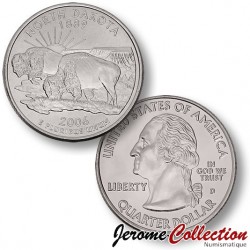 ETATS UNIS / USA - PIECE de 25 Cents (Quarter States) - Nord Dakota - 2006 - D [Sous scellé us MINT] – Km385 –