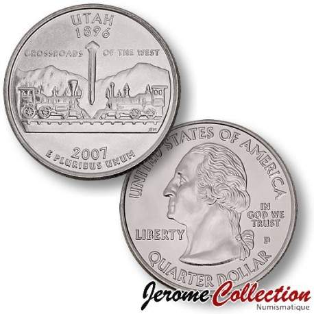 ETATS UNIS / USA - PIECE de 25 Cents (Quarter States) - UTAH - 2007 - D [Sous scellé us MINT] – Km400 – JeromeCollection