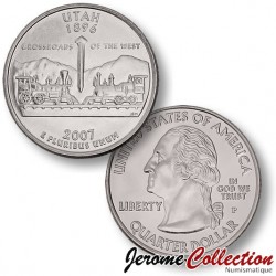 ETATS UNIS / USA - PIECE de 25 Cents (Quarter States) - UTAH - 2007 - P [Sous scellé us MINT] – Km400 – JeromeCollection