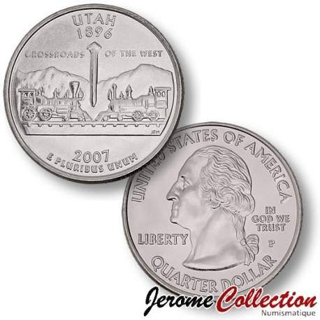 ETATS UNIS / USA - PIECE de 25 Cents (Quarter States) - UTAH - 2007 - P [Sous scellé us MINT] – Km400 – JeromeCollection