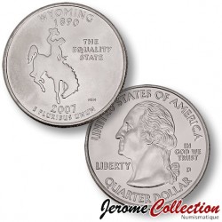 ETATS UNIS / USA - PIECE de 25 Cents (Quarter States) - Wyoming - 2007 - D [Sous scellé us MINT] – Km399 –