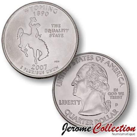 ETATS UNIS / USA - PIECE de 25 Cents (Quarter States) - Wyoming - 2007 - D [Sous scellé us MINT] – Km399 –