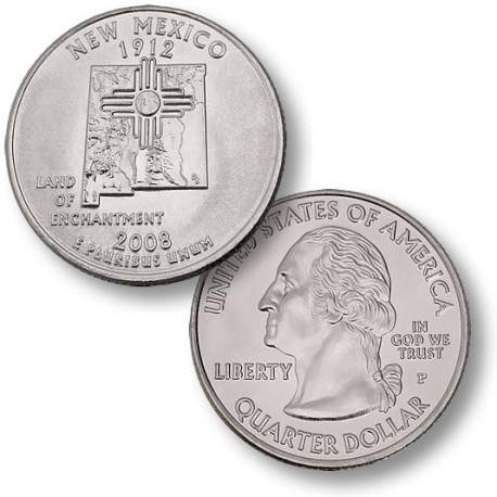 ETATS UNIS / USA - PIECE de 25 Cents (Quarter States) - Nouveau Mexique / New Mexico - 2008 - P [Sous scellé us MINT] –
