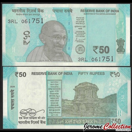 INDE - Billet de 50 Roupies - Lettre R - 2024 – P111x – JeromeCollection
