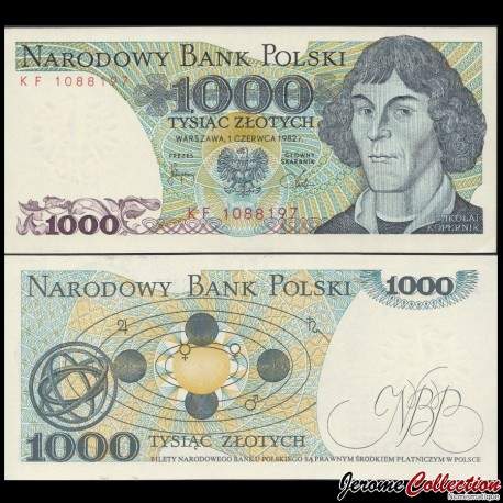 POLOGNE - Billet de 1000 Złotych - Nicolas Copernic - 1982