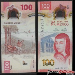 MEXIQUE - Billet de 100 Pesos - Juana Inés de la Cruz (Sign Hernández / Rabiela ) 6.1.2021