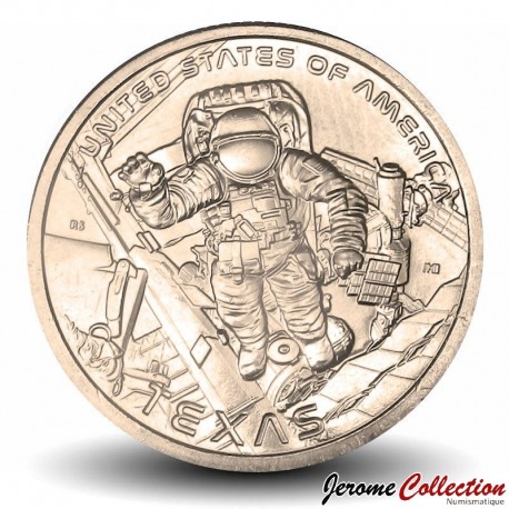 ETATS UNIS / USA - PIECE de 1 Dollar - Industrie et l’innovation - TEXAS - Astronaute - D - 2025 – Km819 –