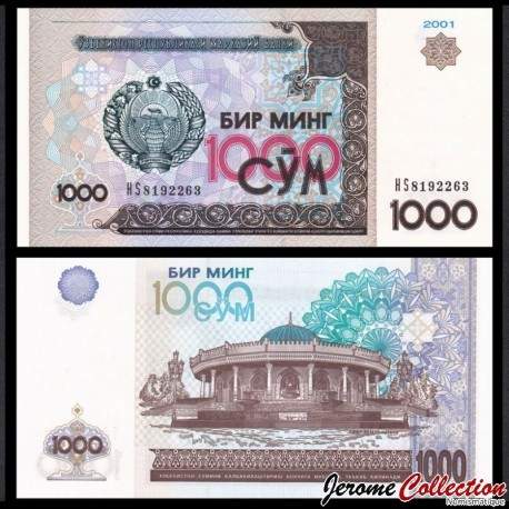 OUZBEKISTAN - Billet de 1000 Som - Musée Amir Temur - 2001