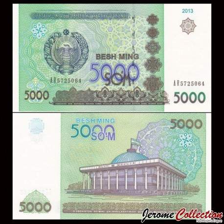 OUZBEKISTAN - Billet de 5000 Som - Assemblée nationale - 2013