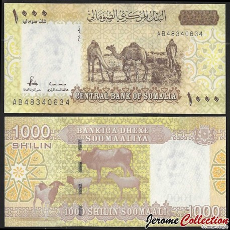 SOMALIE - Billet de 1000 Shillings - Chameaux - 2010 – P38 – JeromeCollection