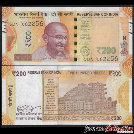 INDE - Billet de 200 Roupies - Lettre S - 2023 – P113u – JeromeCollection