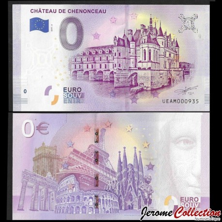 BILLET TOURISTIQUE - ZERO 0 EURO - FRANCE - CHATEAU DE CHENONCEAU - UEAM - 2019-2 – N368809 – JeromeCollection