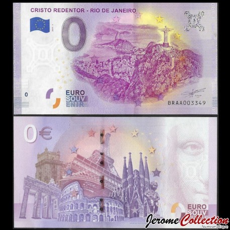 BILLET TOURISTIQUE - ZERO 0 EURO - BRESIL - Cristo Redentor de Rio de Janeiro - BRAA - 2019-1 – N346123 –