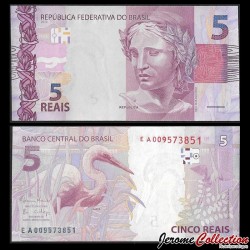 BRESIL - Billet de 5 Reais - Grande aigrette - Série E - 2017 – P253d – JeromeCollection