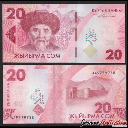 KIRGHIZISTAN - Billet de 20 Som - Toğoloq Moldo - AA - 2023