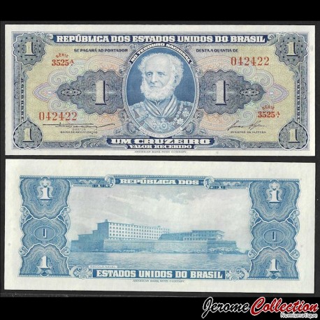 BRESIL - Billet de 1 Cruzeiro - Marqués de Tamandaré - 1958 – P150d – JeromeCollection