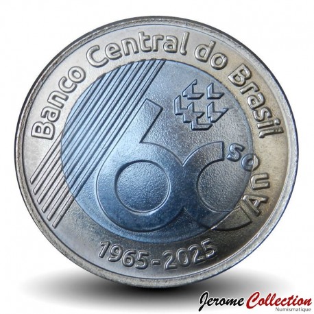 BRESIL - PIECE de 1 Real - 60 ans de la Banque centrale du Brésil - 2025 – N479064 – JeromeCollection